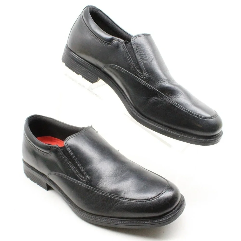 Rockport Walkability Mens 8.5‎ W Slip On Dress Shoes Loafer Black Leather V75100